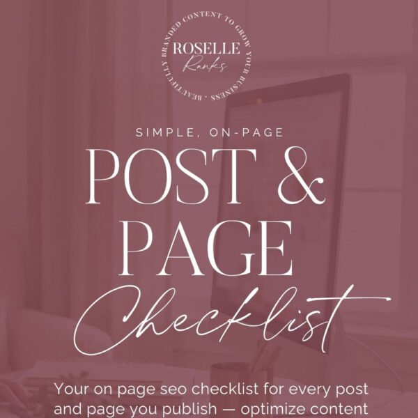 On-Page Post and Page Checklist Cover