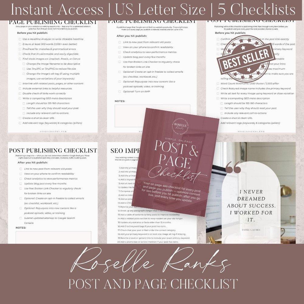 On-Page Post and Page Checklist Pages